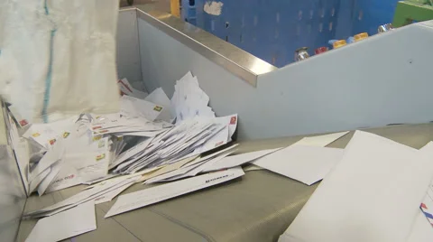 Putting letters in sorting machine Stock Footage 1103732