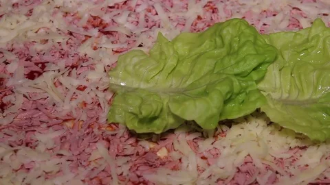 Putting Lettuce On A Sandwich Stock Footage 76017764