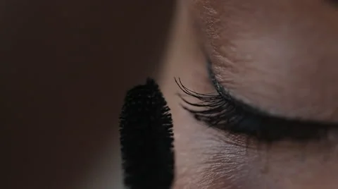 Putting On Mascara, Close-Up Stock-Footage 64008359