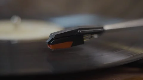Putting a Needle on a Record 4K Stock Footage 243400931