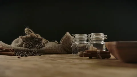 Putting one-off coffee or tea mug on wood desk. Serving hot drinks for take away Stock Footage 138521063