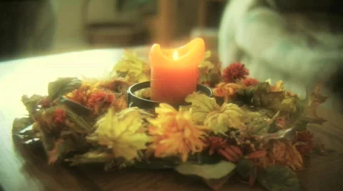 Putting out candle Stock Footage 554218