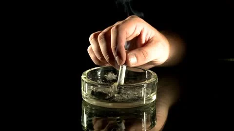 Putting out cigarette Stock Footage 8841362