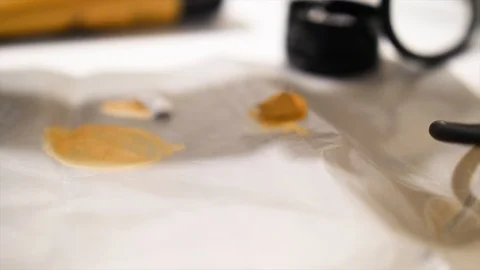 Putting Paint on Easel Video stock 91337528