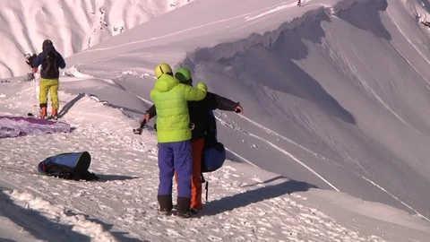 PUTTING PARACHUTE ON Stock Footage 121850921