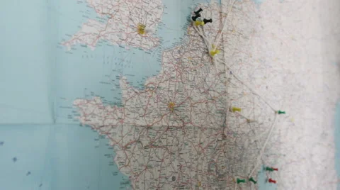 Putting a pin on Paris Stock Footage 40625125