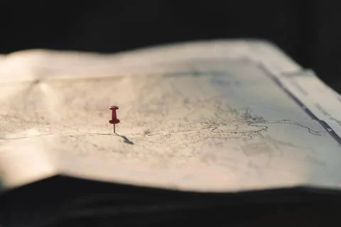 Putting pins to destination on map. Plan travel and relax with vacation hol.. Stock Photos