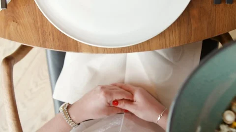 Putting Plate With Meal on Table  Stock Footage 113283794