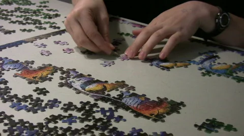 Putting puzzle together Stock-Footage 509903