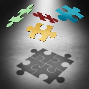 Putting The Puzzle Together Stock Illustration