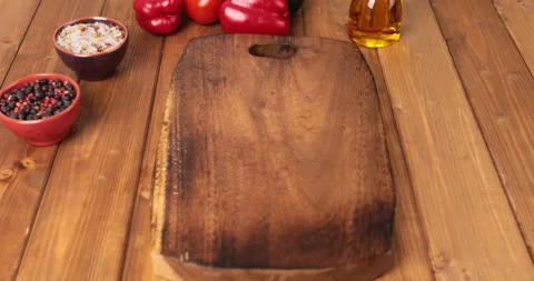Putting the raw beef meat on the chopping board Stock Footage 170526558
