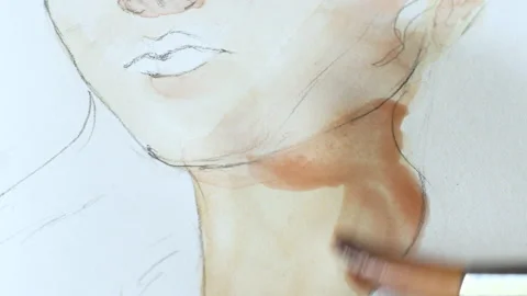 Putting shading on a neck part Stock Footage 146652414