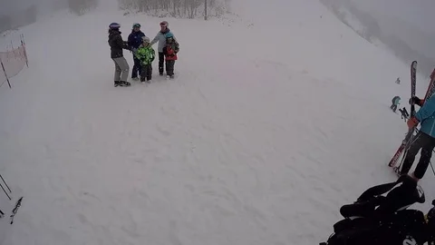 Putting on skiis POV. Stock Footage 71577051