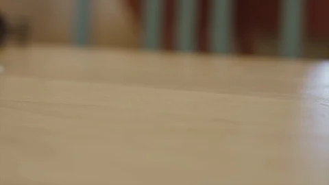 Putting A Stack Of Six One Pound Coins On A Table Stock Footage 97648215