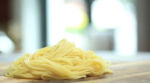 Putting tomato sauce on spaghetti Stock Footage 51642346