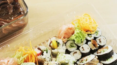 Putting Wasabi Into a Bin Stock Footage 71069022