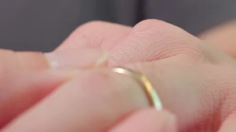 Putting On Wedding Ring Extreme Close Up Stock Footage 342706496