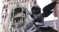 Putto Killing Dragon Statue Marian Column Pedestal Marienplatz Munich Town Hall HD Footage