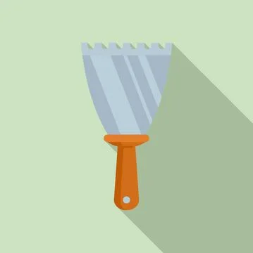 Putty knife drywall icon, flat style Stock Illustration