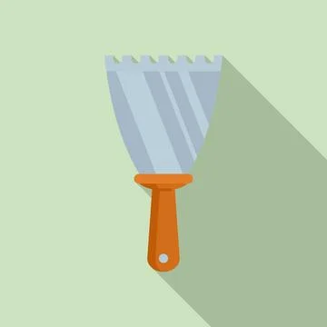 Putty knife drywall icon, flat style Stock Illustration