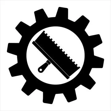 Putty knife flat icon in gear, build and repair, spatula sign vector graphi.. Stock-Illustration