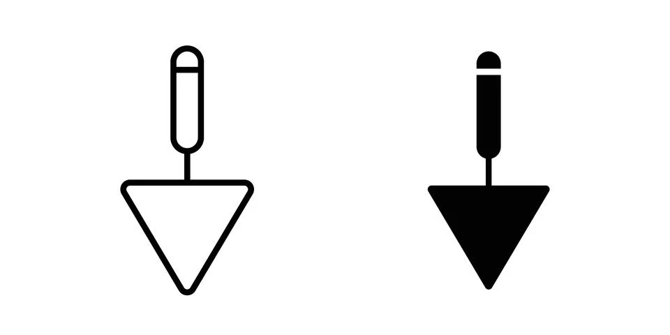 Putty knife icon bundle for website design projects Stock Illustration