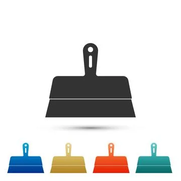 Putty knife icon isolated on white background. Spatula repair tool. Spackling or Illustrazione stock