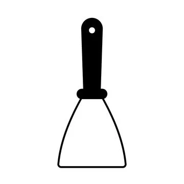 Putty knife icon, plasterer working tool for plastering Stock Illustration