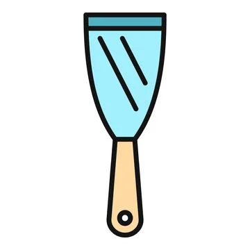 Putty knife icon representing home improvement and repair Stock Illustration
