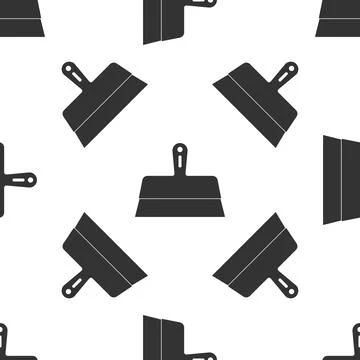 Putty knife icon seamless pattern on white background. Spatula repair tool イラスト素材