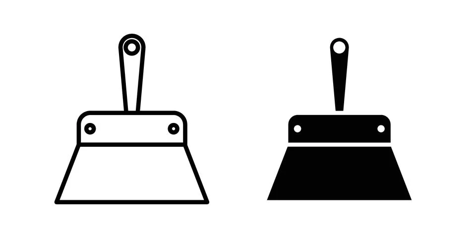 Putty knife icon set modern line and solid style collection. Stock Illustration