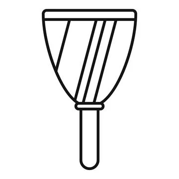 Putty knife line icon for construction work Stock Illustration