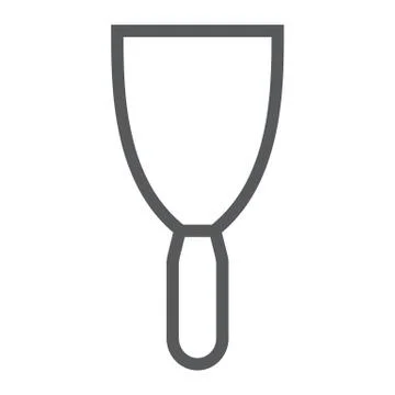 Putty knife line icon, tool and scraper Stock Illustration