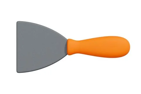 Putty Knife with Orange Handle Isolated on White Background イラスト素材