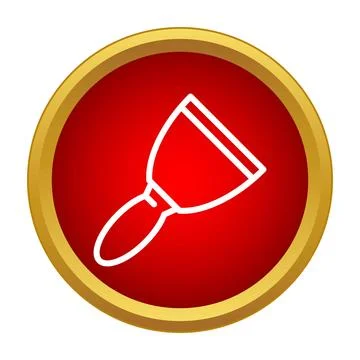 Putty knife outline icon in red circle Stock Illustration