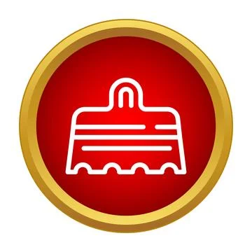 Putty knife outline icon in a red circle Stock Illustration