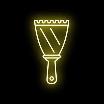 Putty knife scraper neon line icon isolated Stock Illustration