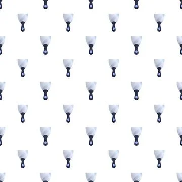 Putty knife seamless pattern for construction and renovation Stock Illustration