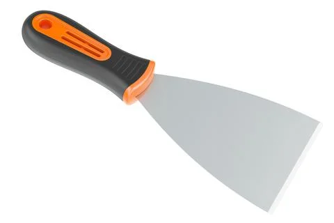 Putty knife, spackle knife or paint scraper. 3D rendering Stock Illustration