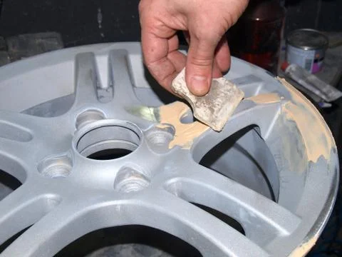 Putty road wheels Stock-Fotos