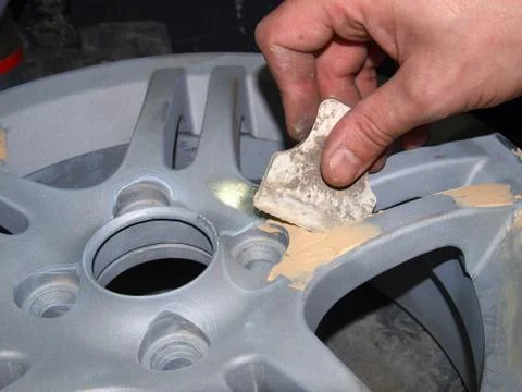 Putty road wheels Stock Photos