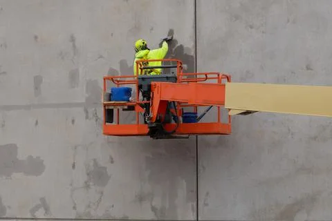 Putty wall worker Stock Photos