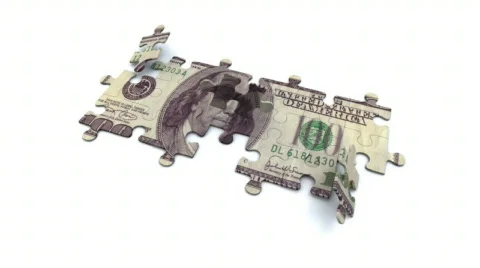 Puzzle - 100 dollar bill Stock Footage 533176