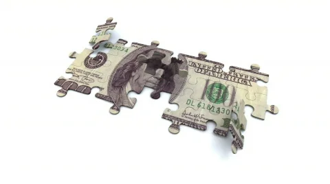 Puzzle - 100 dollar bill Stock Footage 537134