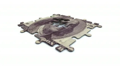 Puzzle - 100 dollar bill Stock Footage 708283