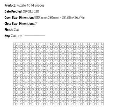 Puzzle 1014 Pieces B1 format template cut - die cut - vector Stock Illustration
