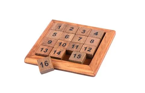 Puzzle 15 also called Gem Puzzle, Game of Fifteen is a sliding puzzle game. Stock Photos