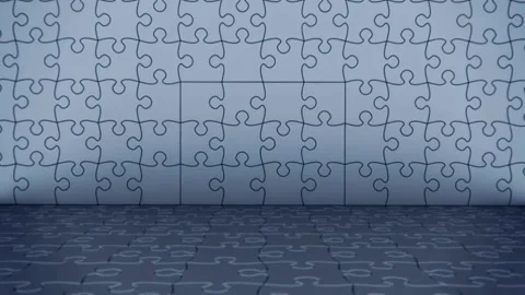 Puzzle 3d animation Decision, solution of problem, issue found Rotation Pieces Stock Footage 336248508