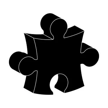 Puzzle 3d silhouette vector symbol icon design. 스톡 일러스트