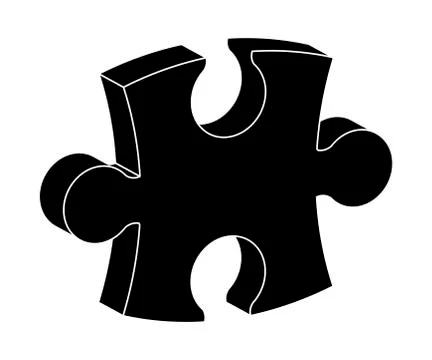 Puzzle 3d silhouette vector symbol icon design. Stock Illustration